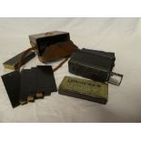 A stereoscopic camera "Le Glyphoscope" by J Richard of Paris in fitted leather case with