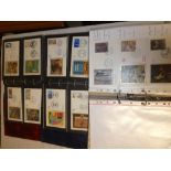 A collection of French art stamps and silk first day covers contained in three folder albums