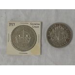 A George VI 1937 silver Coronation crown (vf) and 1937 standard crown (2)