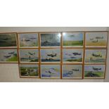Fourteen coloured limited edition aircraft prints by Barry Weekley including "Friendly Soil/Fast &