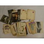 A small selection of various black & white and coloured postcards - topographical, greetings,