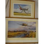 Two coloured aircraft prints including "King of the Strafers" by I Wyllie,