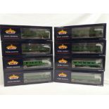 Bachmann OO gauge - eight mint & boxed Southern Railway carriages including MK1 fullbrake,