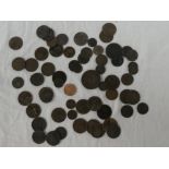 A selection of various 19th Century and later copper coinage together with tokens,