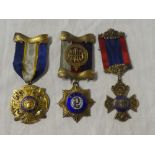 Three silver gilt and enamelled RAOB medals awarded to W Julian - 1930,