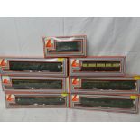 Lima OO gauge - five mint & boxed Southern Railway coaches and two other various boxed goods wagons