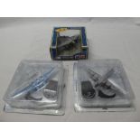Three various die-cast bubble packed aircraft