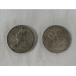 A Victorian 1894 silver crown (vf) and 1895 silver crown (f/vf) (2)