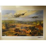 A coloured limited edition aircraft print "One-Tens over Kent" by Nicholas Trudgian No.