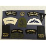 A pair of Second War embroidered shoulder titles "Royal Navy Commando",