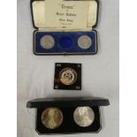 Two Austrian Maria Theresa 1780 silver talers in fitted case;