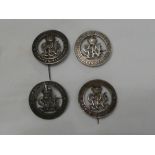 Four First War silver services rendered wound badges No.