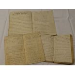 Three various manuscript volumes including an 18th Century handwritten part book of Remedies &