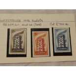 A set of 1956 Luxembourg Europa mint stamps