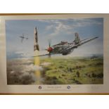 A coloured limited edition aircraft print "Rocket Hunters" by H Krebs,