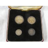 A Victorian 1897 silver 4 piece maundy coin set,