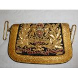 An E11R Officers embroidered gilt bullion wire full dress pouch of the Royal Artillery