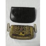 A Victorian Officers full dress embroidered pouch of the Royal Artillery with black leather foul