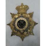 A Victorian Officers silver gilt helmet plate of the 32nd (Cornwall) Regiment of Foot (minus lower