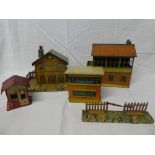 Hornby O gauge - tinplate signal box, JEP tinplate station, small signal box,