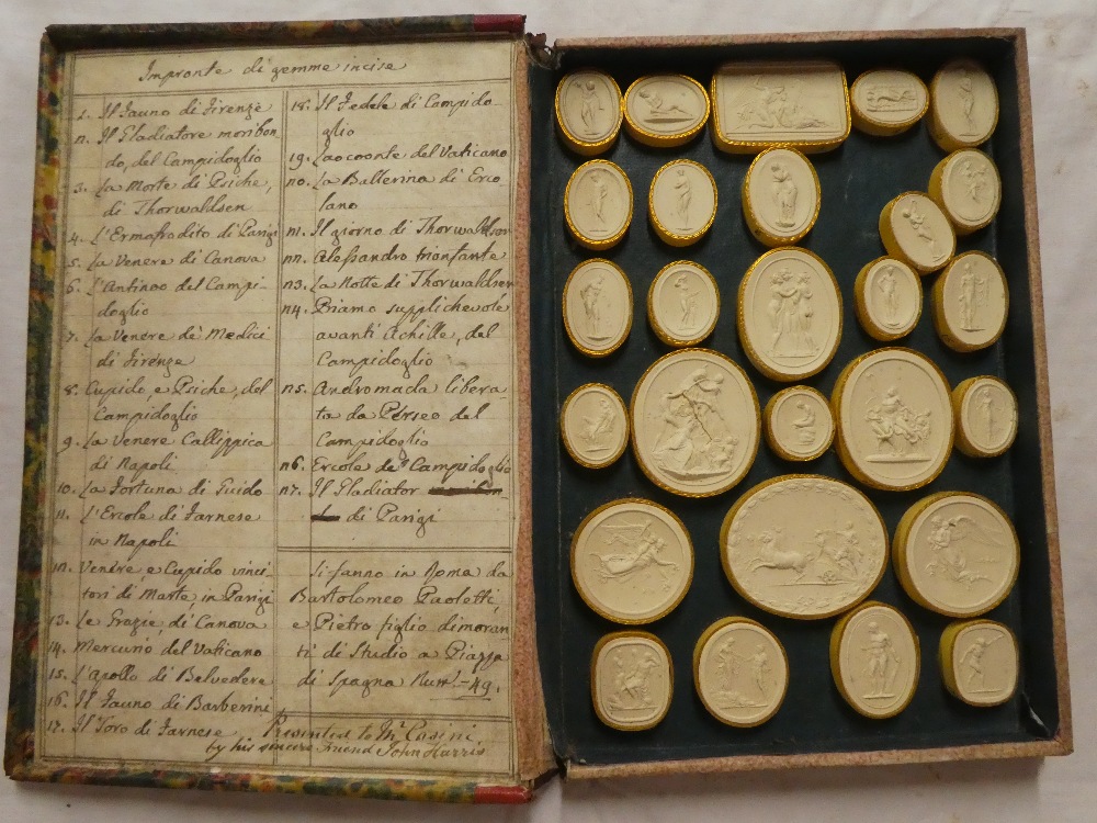 Paoletti Impronte Di Gemme - A 19th Century display box in book form containing twenty-seven