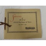 A souvenir of the visit of HRH Prince of Wales to Holman Brothers,