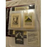 A folder album containing a collection of approximately 80 book plates including some Cornish