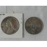 Two Victorian silver double florins - 1887 and 1888 (f/vf)