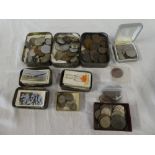 A selection of various pre-decimal coinage, Foreign coins,