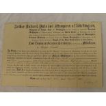An 1870 Commission Certificate awarded to George Smith of the Engineer & Railway Volunteer Staff