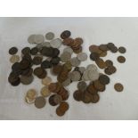 A selection of various coins including 1921 silver half crown, 1920 florin, 1951 crown,