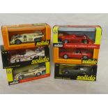 Six mint and boxed Solido Porsche cars including 917 Le Mans,