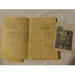 An original First War RFC/RAF Pilots flying log book, the property of Lieut. H.T.