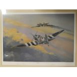 A coloured limited edition aircraft print "Battle line" by Phillip West No.