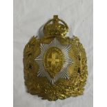 An Ordinary Ranks Kings Crown brass and white metal helmet plate of the Life Guards
