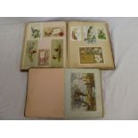Victorian album of greetings cards and scraps,