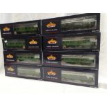 Bachmann OO gauge - eight mint & boxed Southern Railway carriages including BR Mk open,