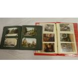 An album of black & white and coloured postcards circa 1902 - 1920's and an album containing a
