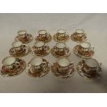 A Royal Crown Derby "Olde Avesbury" coffee set comprising twelve coffee cups and twelve saucers