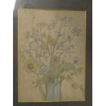 H**Stuart - pastel Flowers in a jug, signed,