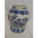 A 19th Century Chinese tapered vase with blue & white floral decoration,