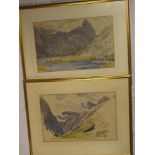 Sir John Walrond - watercolours "Ramsdal Horn from Landmark", monogrammed,
