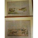 A pair of 19th Century coloured hunting prints "The Quorn Hunt" after H Alken, 1835,