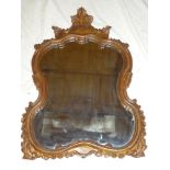 A good quality arched wall mirror in gilt painted scroll frame,