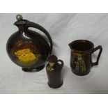 A Royal Doulton Kingsware pottery tapered flagon for Dewar's Whiskey;