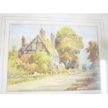 Leslie Woodward - watercolour "A summer's day in Wilne Lane", signed,