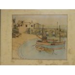 Smallman - watercolour St Ives fishing boats,