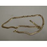 A 9ct gold flat link necklace