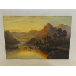 William Langley - oil on canvas Highland scene with cattle, signed,