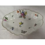 A 19th Century Continental china oval bowl with floral decoration